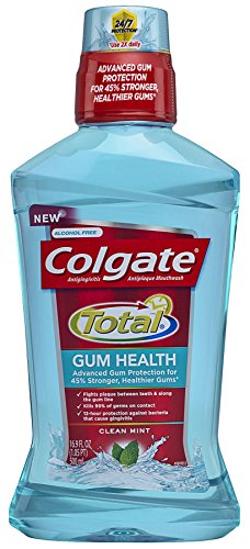 Colgate Total for Gum Health Mouthwash, Clean Mint - 500mL, 16.9 fluid ounce(Pack of 6)