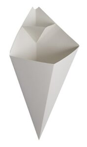 american metalcraft sqfbcn10 white square cardboard food cones, 5.5" tapered opening, 10-ounce, 100 per pack