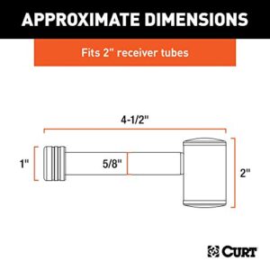 CURT 23502 Right-Angle Stainless Steel Trailer Hitch Lock, 5/8-Inch Pin Diameter, Fits 2-Inch Receiver