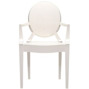 2xhome ghost arm side chair, white