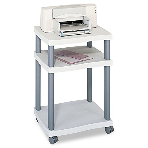 Safco 1860Gr Wave Design Printer Stand Three-Shelf 20W X 17-1/2D X 29-1/4H Charcoal Gray