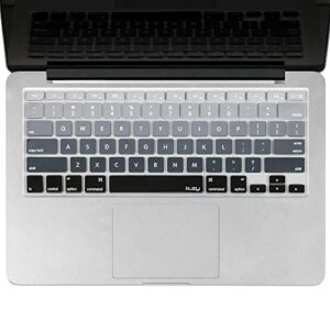 kuzy - gray ombre colors keyboard cover silicone skin for macbook pro 13" 15" 17" (with or w/out retina display) imac and macbook air 13" - mix grey ombre