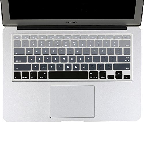 Kuzy - Gray Ombre Colors Keyboard Cover Silicone Skin for MacBook Pro 13" 15" 17" (with or w/Out Retina Display) iMac and MacBook Air 13" - Mix Grey Ombre