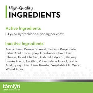 Tomlyn Immune Support Daily L-Lysine Supplement, Fish-Flavored Lysine Chews for Cats and Kittens, 30ct