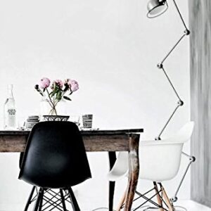 2xhome White - Plastic Molded Bedroom Dining Side Ray Chair with Black Wood Eiffel Dowel-Legs Base Nature Legs No Side
