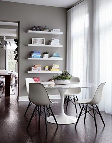 2xhome White - Plastic Molded Bedroom Dining Side Ray Chair with Black Wood Eiffel Dowel-Legs Base Nature Legs No Side