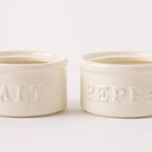 Mud Pie Salt & Pepper Cellar, Off-White, 6" X 3.5" dia