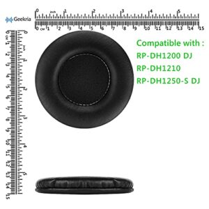 Geekria QuickFit Replacement Ear Pads for Panasonic Technics RP-DH1200 DJ, RP-DH1210, RP-DH1250-S DJ Headphones Ear Cushions, Headset Earpads, Ear Cups Cover Repair Parts (Black)