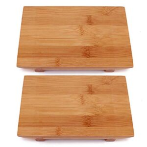 bamboomn bamboo sushi roll board/serving tray, rectangle, 11.4" x 6.7" x 1.2" carbonized brown, 2 pieces