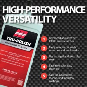 Malco Tru -Polish - All in One Car Polish and Swirl Remover/for Vehicle Paint Correction, Detailing and Buffing / 32 oz. (197332)