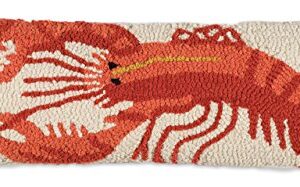 Chandler 4 Corners Artist-Designed Red Lobster Hand-Hooked Wool Decorative Throw Pillow (8” x 24”) Marine Life Pillow for Couches & Beds - Easy Care & Low Maintenance - Ocean & Coastal Home Décor