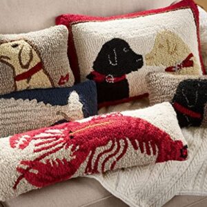 Chandler 4 Corners Artist-Designed Red Lobster Hand-Hooked Wool Decorative Throw Pillow (8” x 24”) Marine Life Pillow for Couches & Beds - Easy Care & Low Maintenance - Ocean & Coastal Home Décor