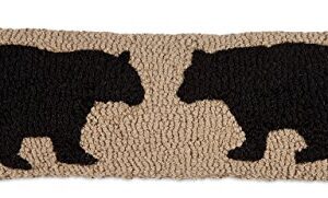 Chandler 4 Corners Artist-Designed Two Black Bears Hand-Hooked Wool Decorative Throw Pillow (8” x 24”) Wildlife Pillow for Couches & Beds - Easy Care Low Maintenance Bear & Wildlife Lumbar Pillow