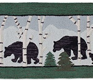 Chandler 4 Corners Artist-Designed Three Bears Hand-Hooked Wool Accent Rug (2' x 4') Wildlife Rug for Entryways, Hallways, Living Rooms - Easy Care & Low Maintenance - Bear & Wildlife Throw Rug