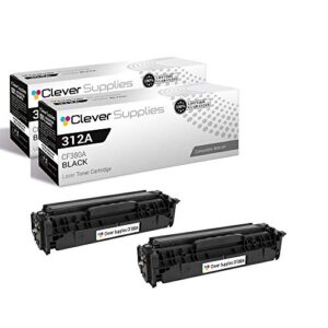 cs compatible toner cartridge replacement for hp 312a cf380a black color laserjet pro mfp m476 pro mfp m476dn pro m476 m476 m476dn m476dw m476nw 2 set