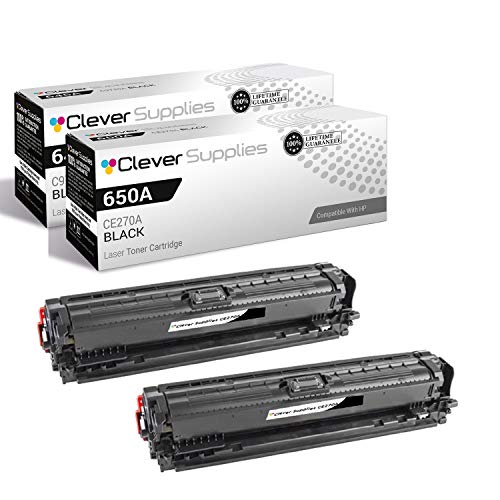 CS Compatible Toner Cartridge Replacement for HP Enterprise M750dn CE270A Black HP 650A Color Laserjet CP5520 CP5520dn CP5520n Enterprise M750 CP5520dn M750dn CP5520n 2 Set