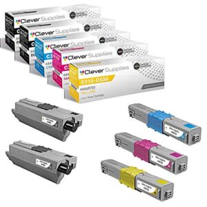 cs compatible toner cartridge replacement for okidata c330 44469801 black 44469703 cyan 44469701 yellow 44469702 magenta oki c17 c310dn c330dn c510dn c531dn c530dn mc362w mfp mc562w mfp 5 color set