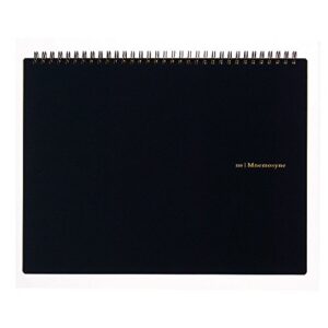 maruman mnemosyne notebook 8.66 x 11.69 inches (horizontal a4), 5mm-squared, 70 sheets (n180a), black
