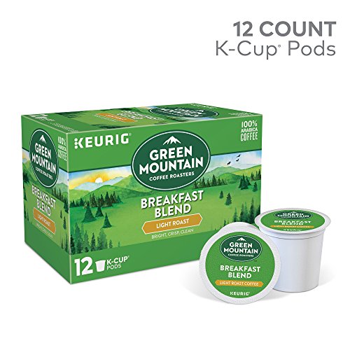 Green Mountain Coffee Keurig Single-Serve K-Cup Pods, Breakfast Blend Light Roast Coffee, 12 Count