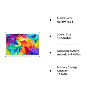 Samsung Galaxy Tab S 10.5in 16gb SSD Wifi Dazzling White (Renewed)