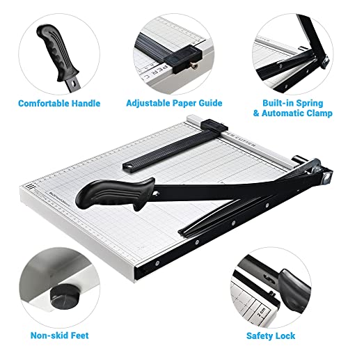 Yescom Paper Cutter Guillotine Trimmer 15" Cut Length 12 Sheet Photo Cardstock Cutting Machine