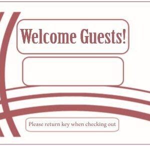 1000 Cashier Depot Keycard Envelope/Sleeve" Welcome Guests" 2-3/8" x 3-1/2", Burgundy, 1000 Count