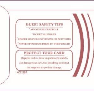 1000 Cashier Depot Keycard Envelope/Sleeve" Welcome Guests" 2-3/8" x 3-1/2", Burgundy, 1000 Count