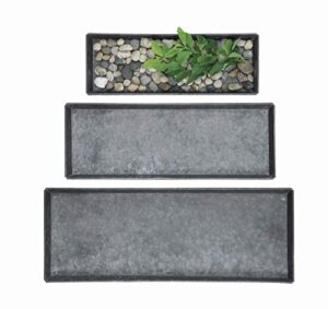 creative co-op da4168 decorative rectangle zinc trays (set of 3 sizes)