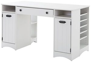 south shore artwork craft table with storage, pure white