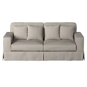 sunset trading americana slipcovered sofa, 88", light gray