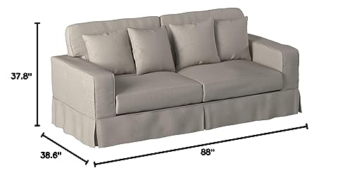 Sunset Trading Americana Slipcovered Sofa, 88", Light Gray