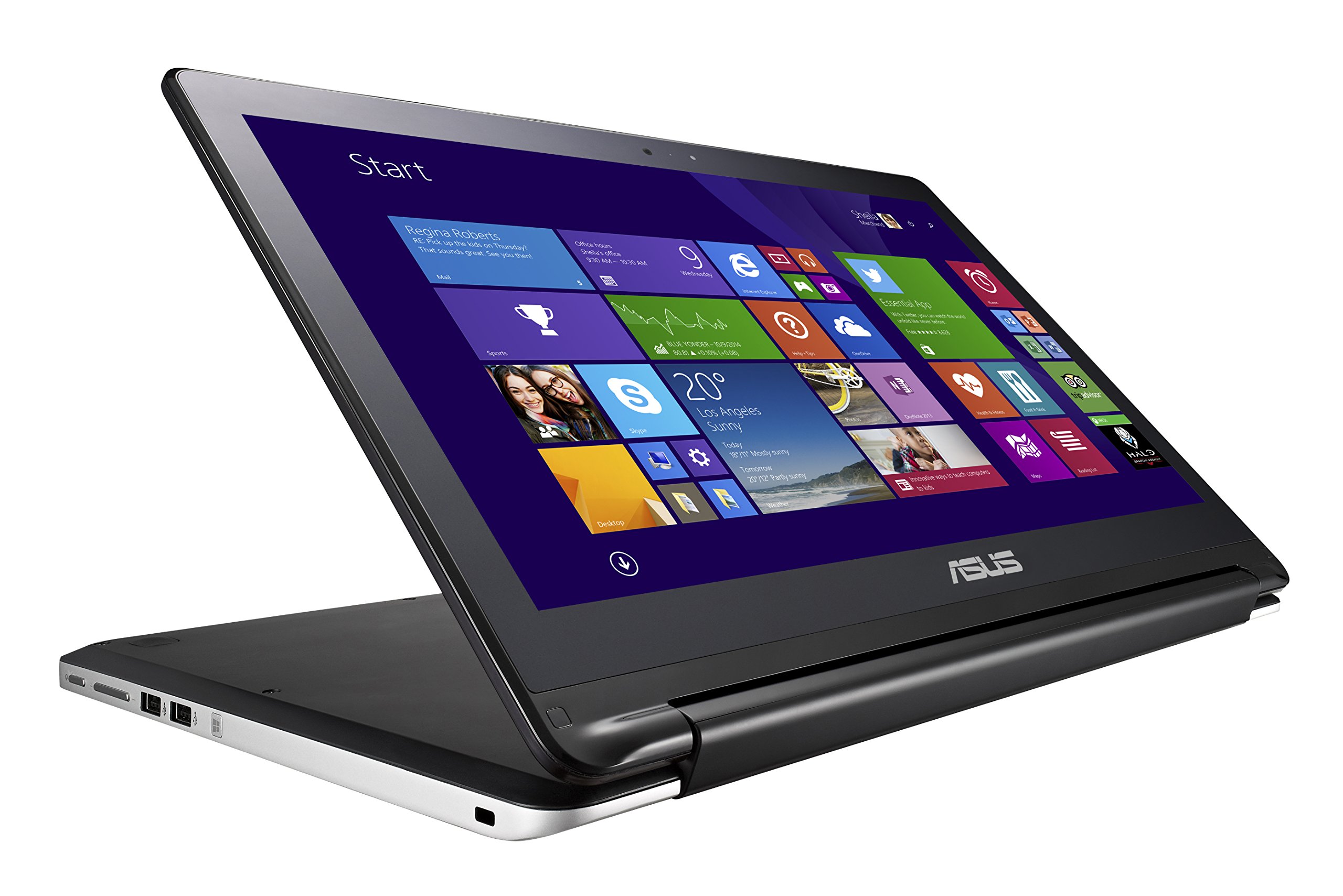 ASUS Flip 2-in-1 TP500LA-AS53T Laptop (Windows 8, Intel Core i5-5200U 2.2 GHz, 15.6" LED-lit Screen, Storage: 1 TB, RAM: 8 GB) Black/Silver