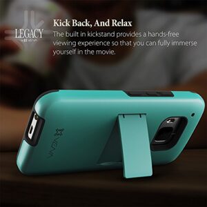 HTC One (M9) Case - VENA [Legacy] Slim Fit Dual Layer Hybrid Case with Kickstand & Screen Protector for HTC One M9 (2015) - Teal & Gray