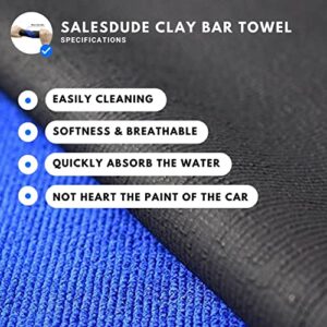 Clay Bar Towel Pack of 2 with 2 Gifted Gloves AutoCare Fine Grade Microfiber Clay Towel Auto Detailing Towel Clay Bar Alternative for Car Detailing-Blue