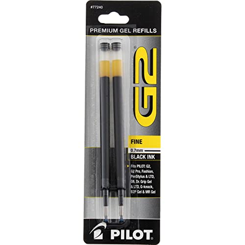 Refill for G2 Gel, Dr. Grip Gel/Ltd, ExecuGel G6, Q7, Fine Tip, Black, 2/Pack