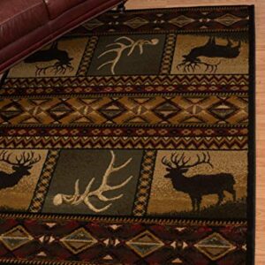 United Weavers of America Affinity Collection Hunter's Dream Rug - 1 ft. 10in. x 7ft. 2in., Brown, Decorative Rug, Lodge Style, Modern Indoor Rug