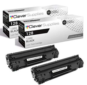 cs compatible toner cartridge replacement for canon 128 3500b001aa black fax l100 faxphone l100 l190 i-sensys mf4410 mf4430 mf4450 mf4550d mf4570dn mf4580dn mf4570dn mf4570dw 2 pack