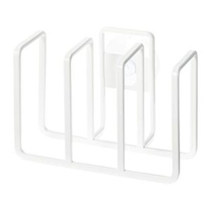 yamazaki home 3 sponge holder rack organizer for kitchen sink | steel, one size, white
