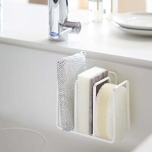 Yamazaki Home 3 Sponge Holder Rack Organizer for Kitchen Sink | Steel, One Size, White