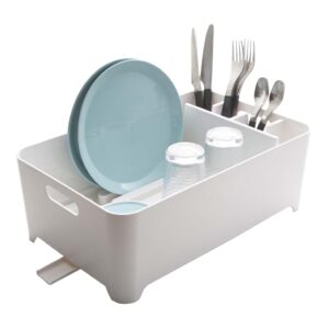 yamazaki home drainer-drying kitchen counters | plastic | dish rack, one size, white