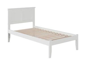 atlantic furniture ar8611002 madison platform bed with open foot board, twin xl, white