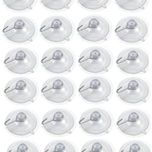 Suction Cups with Metal Hook 1 3/4 Inch 24 Pack Lot Also Includes One Suction Shower Hook