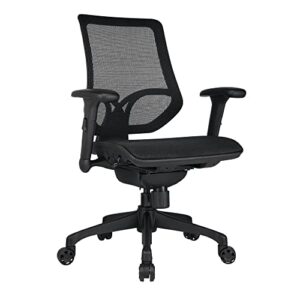 workpro® 1000 series ergonomic mesh/mesh mid-back task chair, black/black, bifma certified