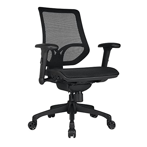 WORKPRO® 1000 Series Ergonomic Mesh/Mesh Mid-Back Task Chair, Black/Black, BIFMA Certified