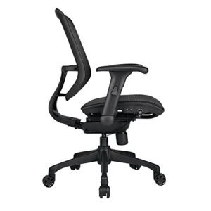 WORKPRO® 1000 Series Ergonomic Mesh/Mesh Mid-Back Task Chair, Black/Black, BIFMA Certified