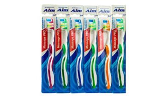 aim® massage pro toothbrush soft 6-pack