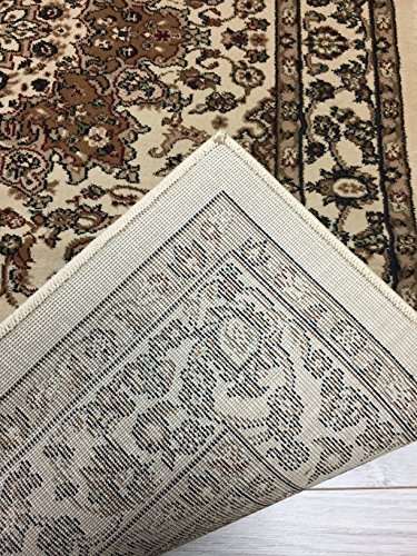 Traditional Oriental Cream Medallion Design 2' X 7'2" Runner Area Rug