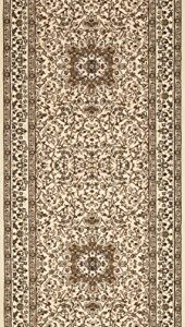 Traditional Oriental Cream Medallion Design 2' X 7'2" Runner Area Rug