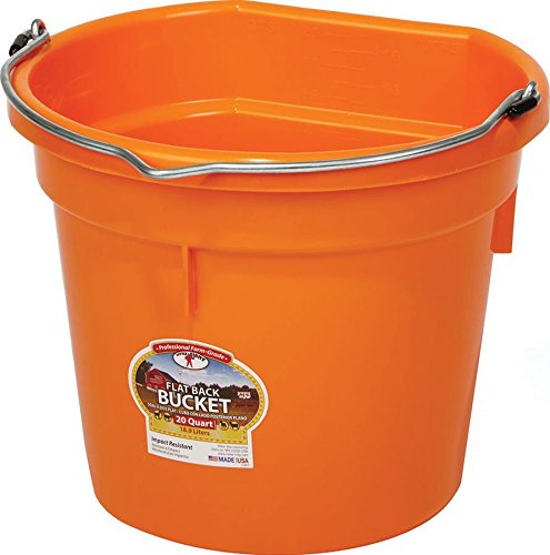 Miller CO P20FBORANGE P20FB Orange 20Q Flat-Back Bucket, 20 Quart