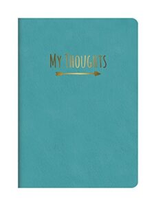 medium leatheresque journal by studio oh! - nearly teal - 5.5" x 7.75" - 192 lined pages with gilded edges and padded leather-like textured cover with foil stamping